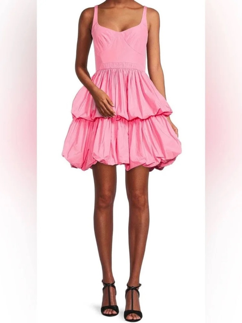 ANTONIO MELANI Pink Tiered Bubble Mini Dress